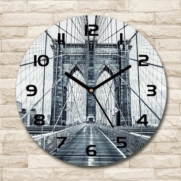 Wanduhr glas rund Brooklyn Bridge