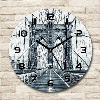 Wanduhr glas rund Brooklyn Bridge