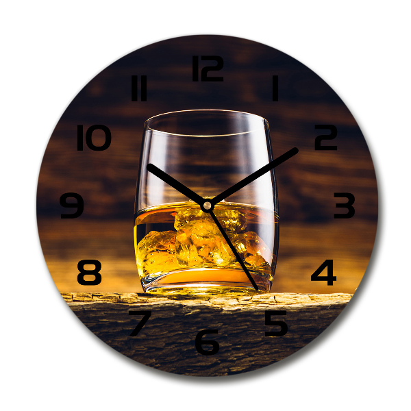 Wanduhr rund Bourbon im Glas