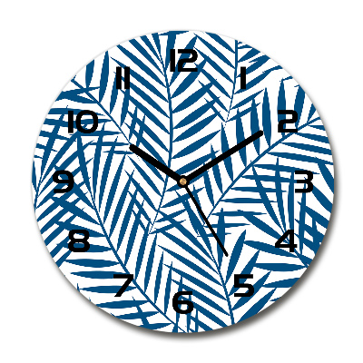 Wanduhr rund Palmenblätter