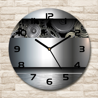 Wanduhr glas rund Zahnradabstraktion