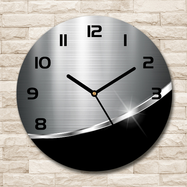 Wanduhr glas rund Metallabstraktion