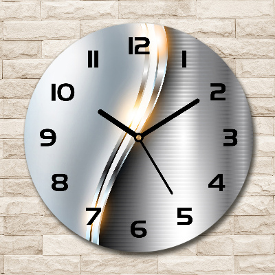 Wanduhr glas rund Metallabstraktion