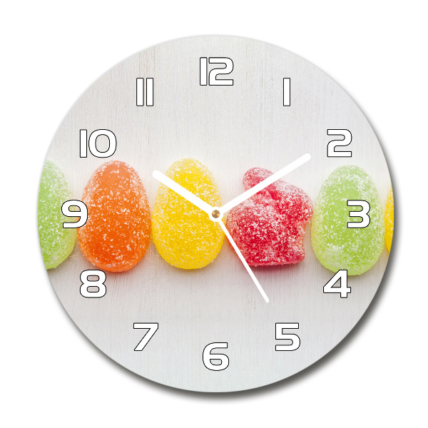 Wanduhr glas rund Bunte Geleebohnen