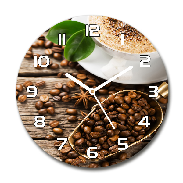Wanduhr rund Kaffee