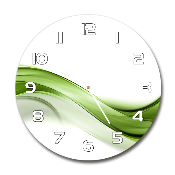 Wanduhr glas rund Grüne Welle