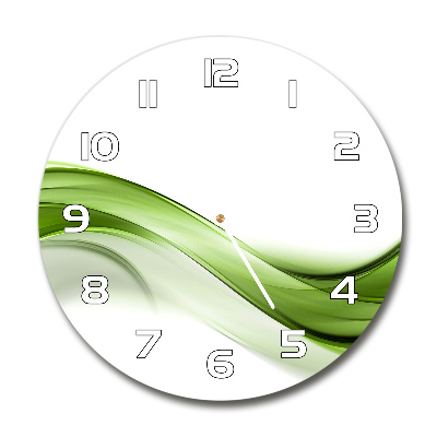 Wanduhr glas rund Grüne Welle