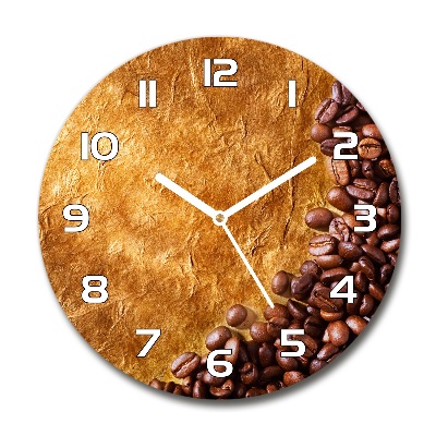 Wanduhr rund Kaffeebohnen
