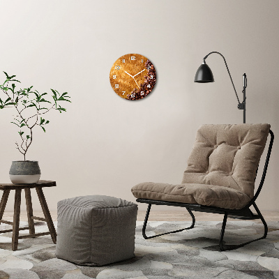 Wanduhr rund Kaffeebohnen