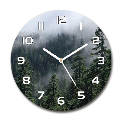 Wanduhr glas rund Waldnebel