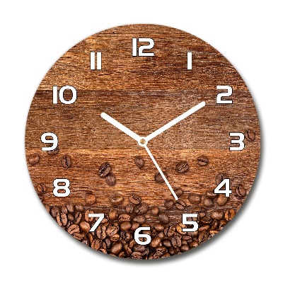 Wanduhr rund Kaffeebohnen