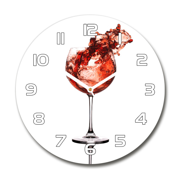 Wanduhr rund Ein Glas Wein