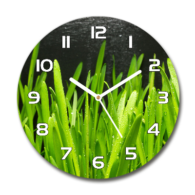 Wanduhr rund Gras