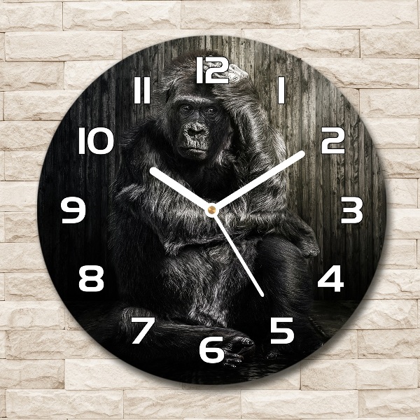 Wanduhr rund Gorilla