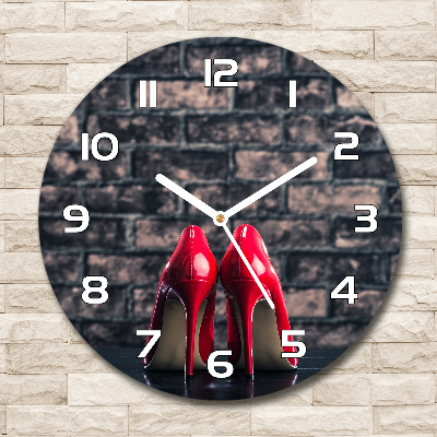 Wanduhr rund Rote High Heels