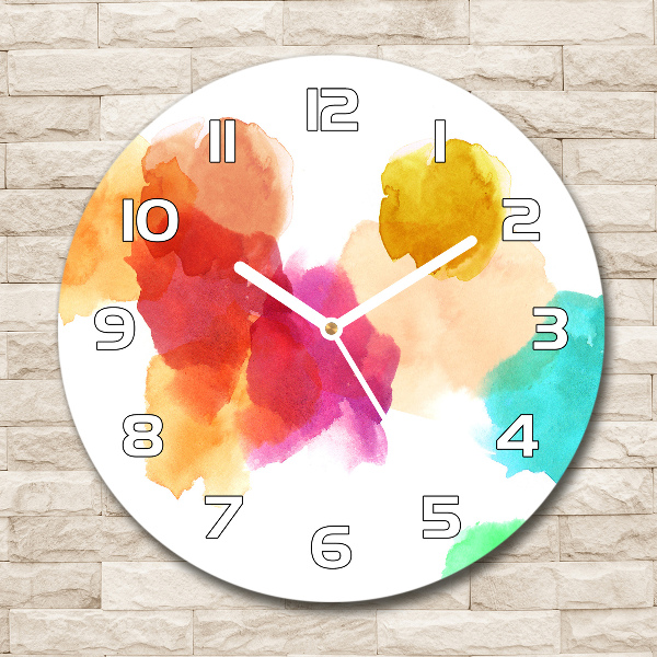 Wanduhr rund Bunte Flecken