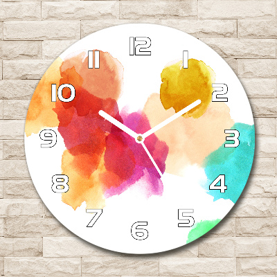 Wanduhr rund Bunte Flecken