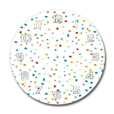 Wanduhr rund Bunte Punkte