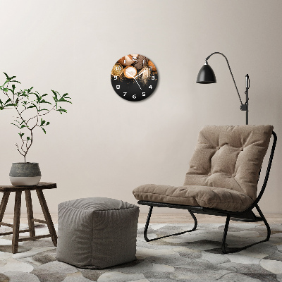 Wanduhr rund Brot und Weizen