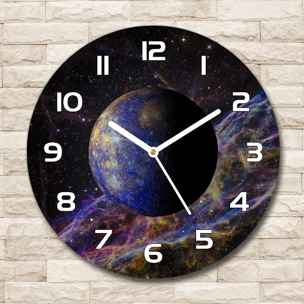 Wanduhr glas rund Quecksilber