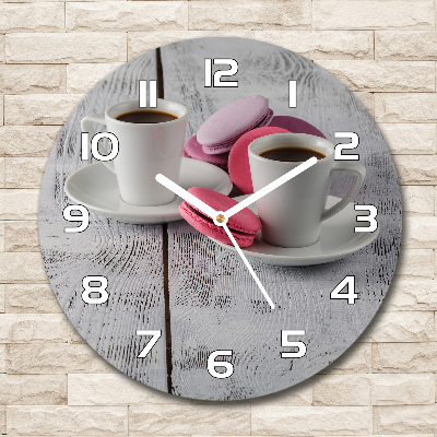 Wanduhr rund Kaffee und Kekse