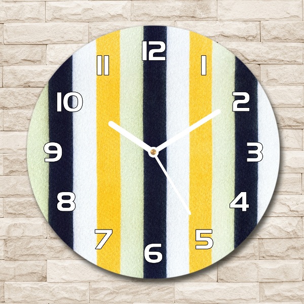 Wanduhr rund Gestreifter Hintergrund