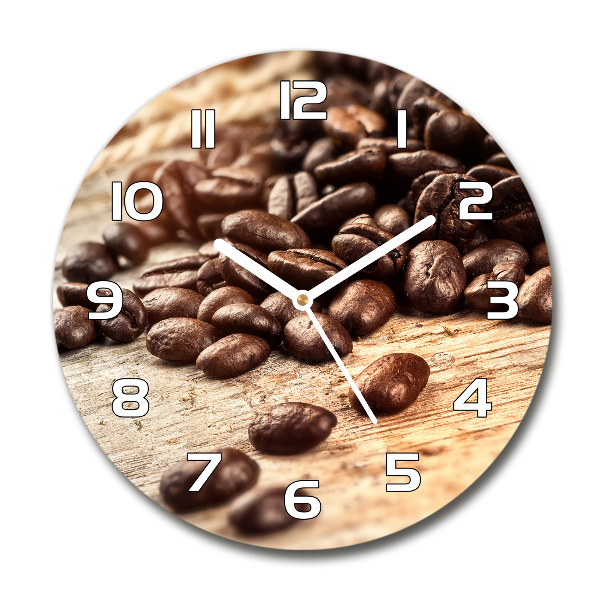 Wanduhr rund Kaffeebohnen