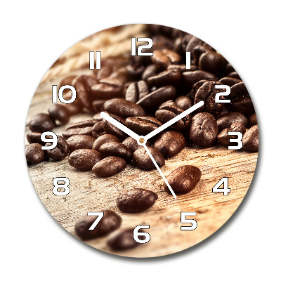Wanduhr rund Kaffeebohnen