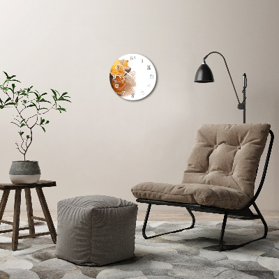 Wanduhr glas rund Honig