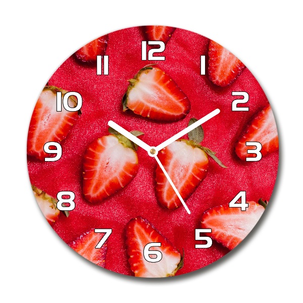 Wanduhr rund Geschnittene Erdbeeren