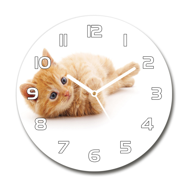Wanduhr rund Ingwerkatze