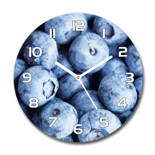 Wanduhr glas rund Beeren