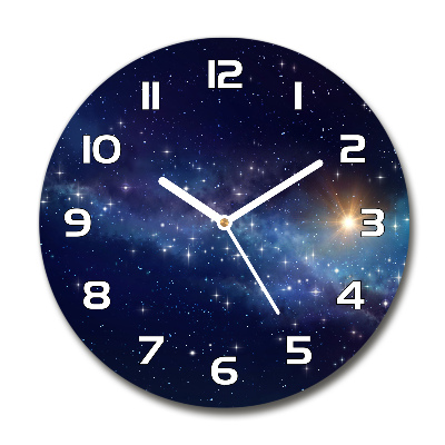 Wanduhr glas rund Galaxis