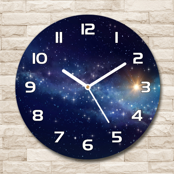 Wanduhr glas rund Galaxis