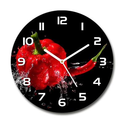 Wanduhr rund Rote Paprika
