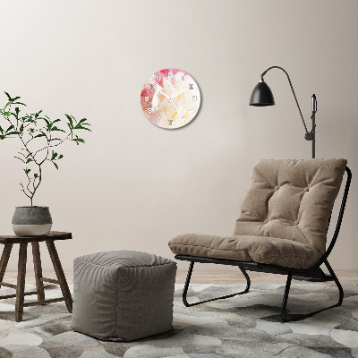 Wanduhr rund Pfingstrose