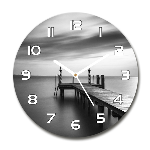 Wanduhr glas rund Pier am See