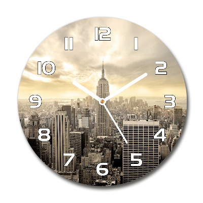 Wanduhr glas rund Manhattan, New York