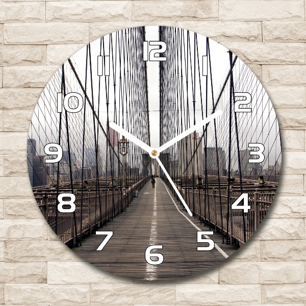 Wanduhr rund Brooklyn Bridge