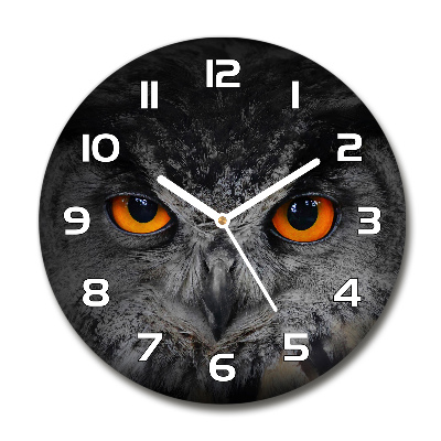 Wanduhr glas rund Teuflische Eulenaugen