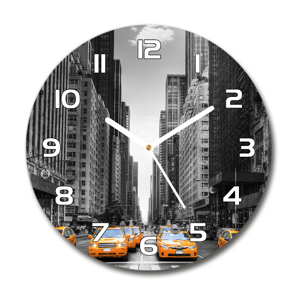 Wanduhr glas rund New Yorker Taxis