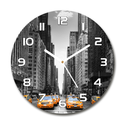 Wanduhr glas rund New Yorker Taxis