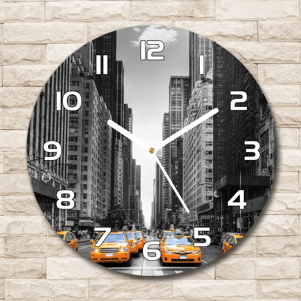 Wanduhr glas rund New Yorker Taxis