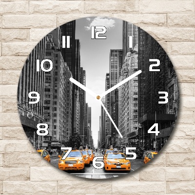 Wanduhr glas rund New Yorker Taxis