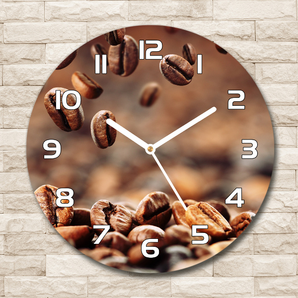 Wanduhr rund Kaffeebohnen