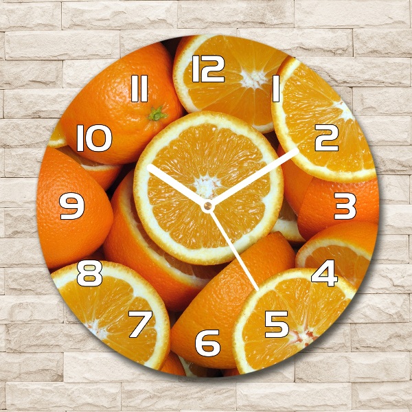 Wanduhr rund Orangenhälften