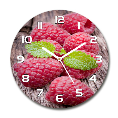 Wanduhr rund Himbeeren