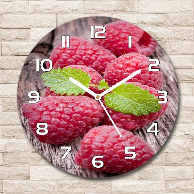 Wanduhr rund Himbeeren