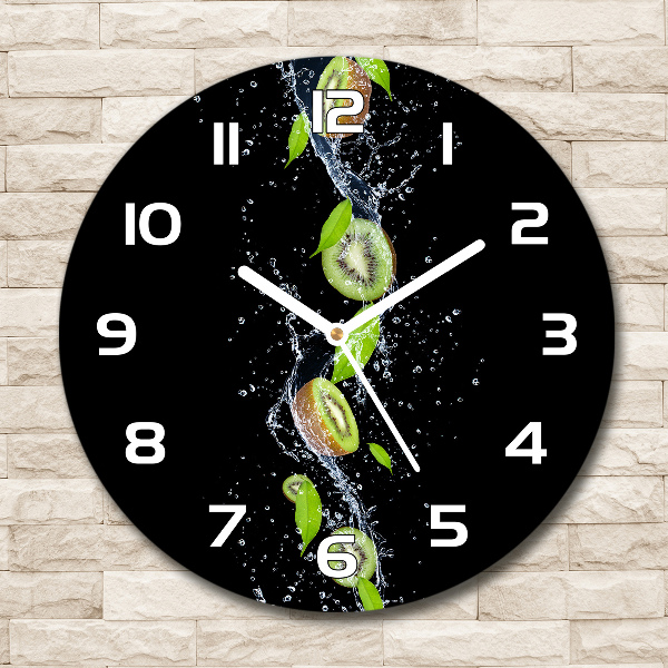 Wanduhr rund Kiwi und Wasser