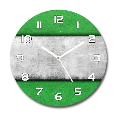 Wanduhr glas rund Grüne Wand
